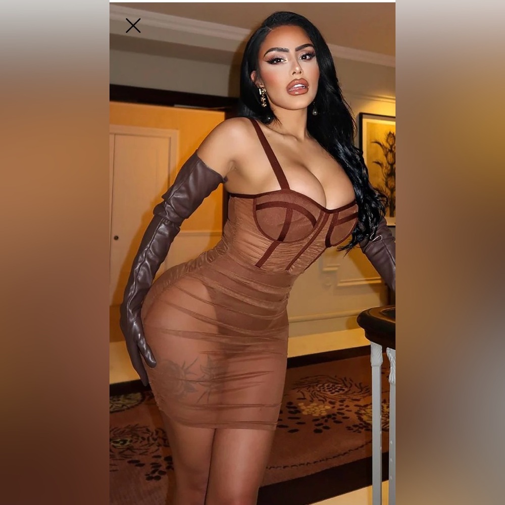 NWT-FASHIONNOVA MIXED  DRINKS MIXED FEELINGS MINI DRESS ORANGE